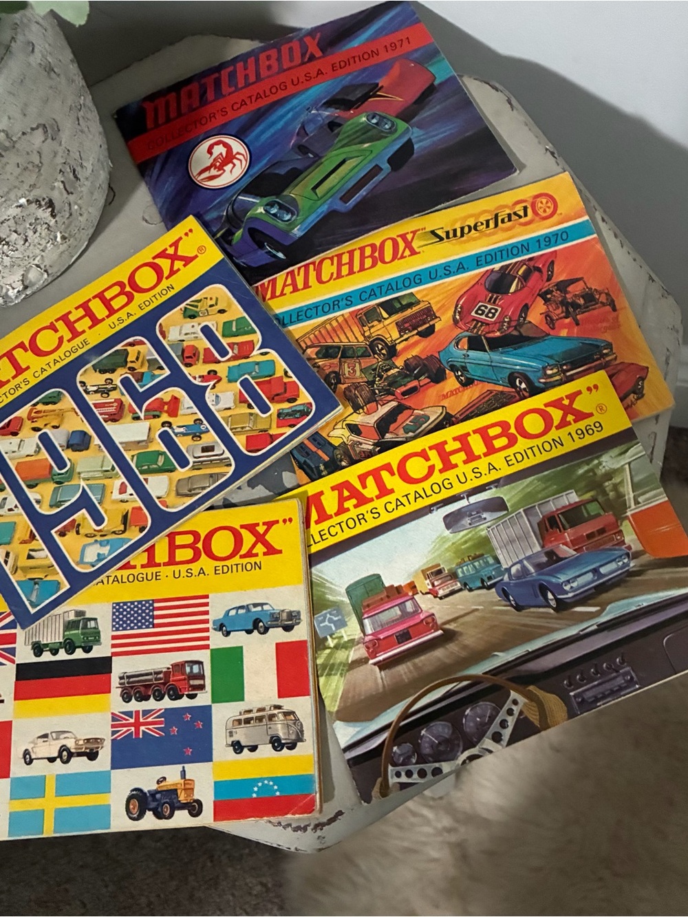 Vintage Matchbox Catalog Lot of 5 1967 1968 1969 1970 1971 Collectors USA
